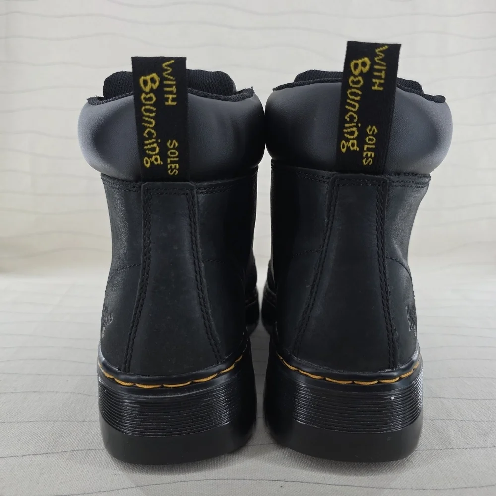 Dr Martens Mens Industrial Black Leather Soft Toe Work Boots ASTM F2892-11 Sz 8